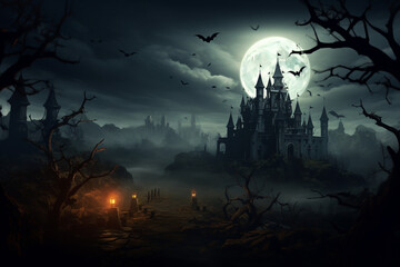 Fototapeta premium Halloween background concept. Generative AI