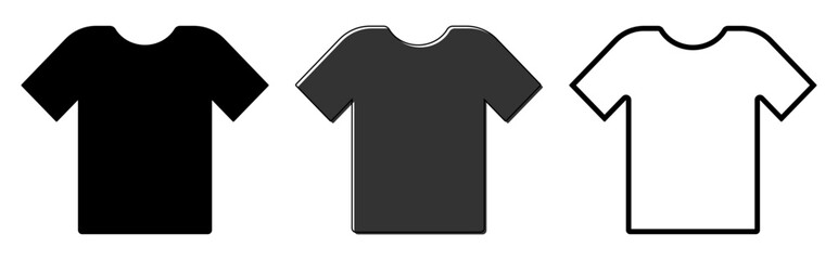 T-shirt icons, set shop signs, graphic design template, vector illustration