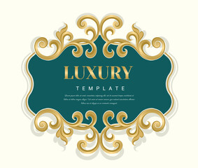 Decorative Thai traditional art frame. Elegant vector element Eastern style, place for text. Golden outline floral border. Lace illustration for invitations and greeting cards.