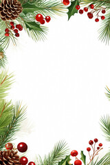 Christmas style border.  Xmas themed border around a white rectangle