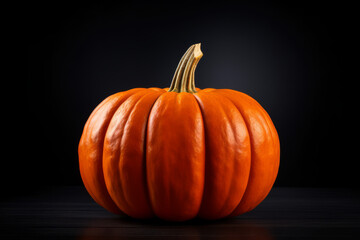 Illuminated Halloween pumpkin, with dark background