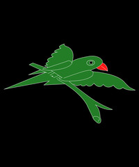 Parrot vector print template t-shirt design