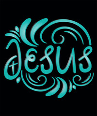 Jesus typography quote vector print template t-shirt design