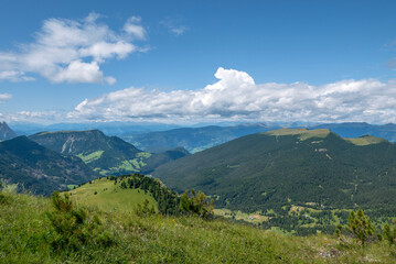 wonderful and relaxing dolomite mountain panorama in south tyrol in summer