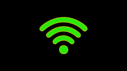 Wifi wireless internet signal flat icon. Wi-fi signal symbol. Internet Connection. wi-fi point icon on black background