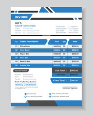 Invoice minimal design template. Bill form business invoice accounting