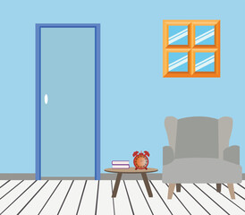 Opened the door on the desert.with flo,r window, sofa, and table,