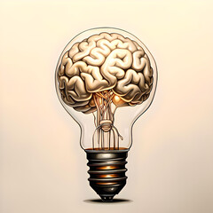 A brain in a lightbulb.