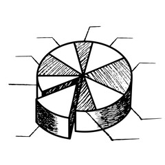 Infographic design of a circle information graph.