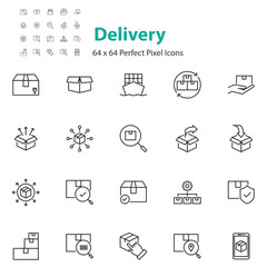 set of delivery icons, transport, logistic