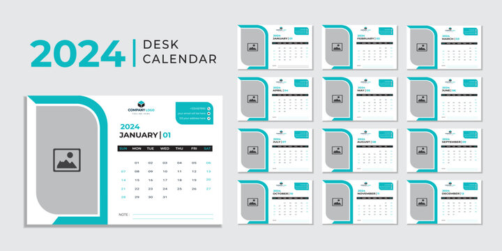 Monthly calendar template for 2024 year. Wall calendar in a minimalist style.
Calendar 2024 week start Sunday corporate design planner template.