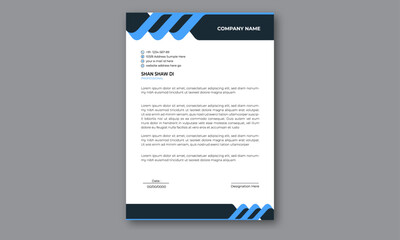 modern Creative Letterhead Design Template . Professional & modern letterhead template design with geometric shapes. Vector graphic design.
