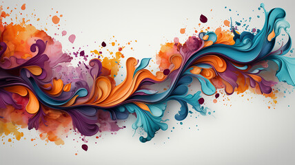 ink spots paint multicolored spectrum on a white background frame blank form