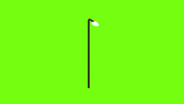 Street Light 3D Animated Icon on Green Screen Background. 4K Animated 3D Icon to Improve Your Project and Explainer Video.
