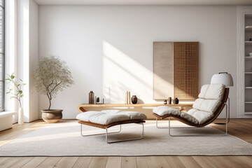 Luxurious minimalist living room with modern furniture