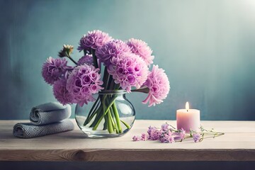 Search for images

···
Beautiful bouquet of purple hyacinth and pink gypsophila flowers in a glass vase. Spring floristic arrangement concept. Pastel vintage style. - obrazy, fototapety, plakaty