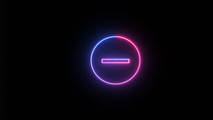Black backdrop with neon light user interface icon. Illustration using 3D rendering.