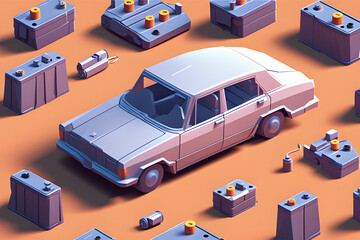 rechargeable battery, storage battery, secondary cell. Generative AI﻿