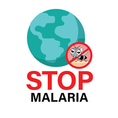 Stop Malaria sign. vector illustration.