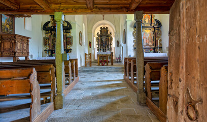interior of the curch Petersberg, Friesach, Carinthia, Austria