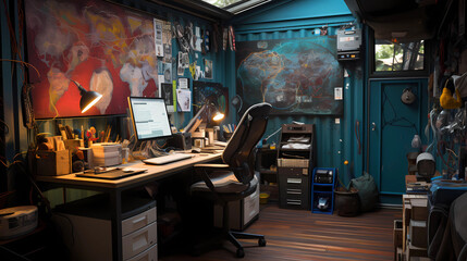 container converted into a workspace