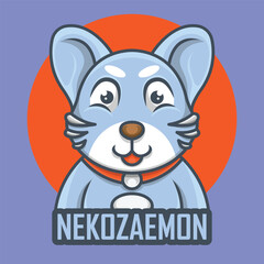 cat neko cute minimalist icon logo mascot design