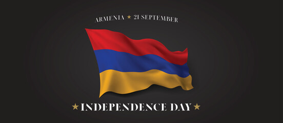 Armenia independence day vector banner, greeting card.