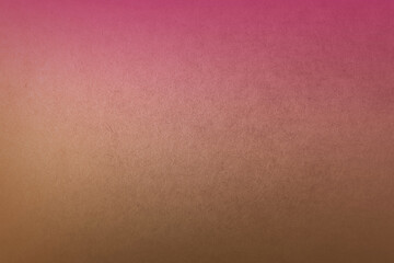 Hot pink two tone color gradation with dark cocoa brown paint on environmental friendly blank cardboard box Kraft paper texture background with space 