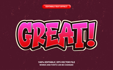 Great editable text effect template, street graffiti retro text style, premium vector