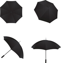 Black umbrella in a variety of positions © Daniel
