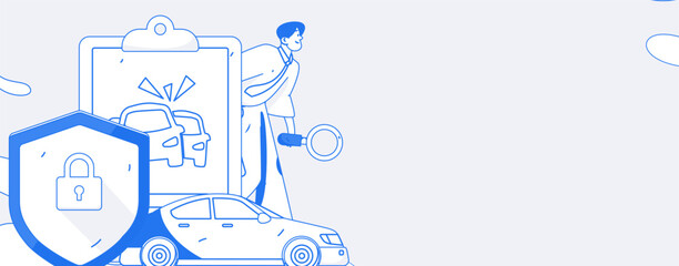 Buying insurance for car flat character vector concept operation illustration
