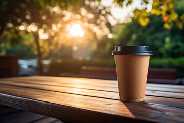 Takeaway coffee cup that captures its texture and urban convenience." Generative AI.
