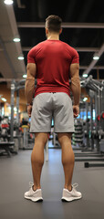 Gym Session: Man in Sportswear (Back View)