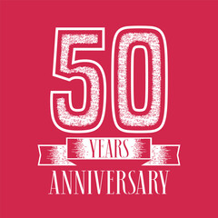 50 years anniversary vector icon, logo. Graphic design element with number and text