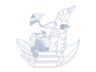 24 solar terms, beginning of spring, rain, stung, spring breeze, qingming, valley rain, flat character vector concept, operation, hand-painted illustration
