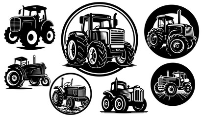 set of equipment, tractor