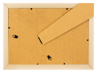 back of picture Frame png, Back view of photo frame isolated on white background. Back old side of photoframe