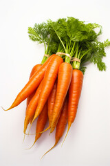 Bunch of carrots sitting on top of white counter.