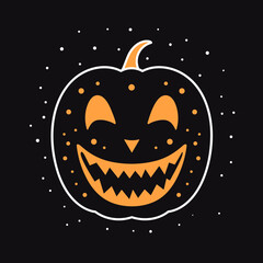 Scary Jack-o-lantern Halloween pumpkin - minimalist vector design