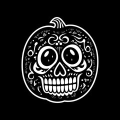 Cute Jack-o-lantern Halloween pumpkin - minimalist vector design