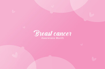 pink ribbon and breast vector background for breast cancer awareness month