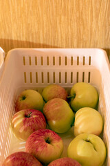 Apples in the plastic box