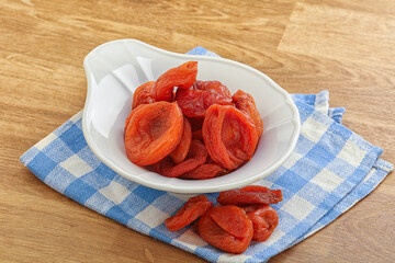 Sweet organic dry apricot snack