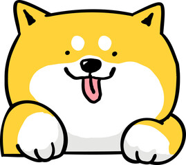 Cute Cartoon Shiba Inu Dog Character