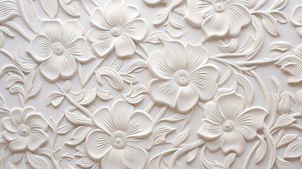 White lace flower fabric texture background - obrazy, fototapety, plakaty