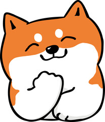 Cute Cartoon Shiba Inu Dog Character