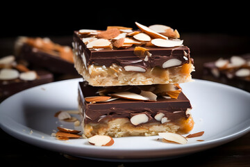 Almond Joy Bars, indulgent bars featuring chocolate, coconut, and almonds