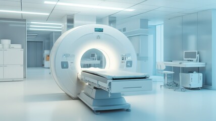 Advanced mri or ct scan medical diagnosis machine at hospital created with Generative AI