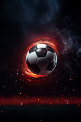 Fototapeta premium Football/soccer with spotlight and dark background