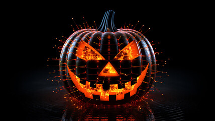 Artificial intelligence Halloween pumpkin